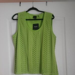 NWT Womans Plus Rafaella Green Sleeveless Knit Tank Top Sz XXL